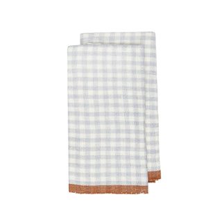 Two - Tone Gingham Kitchen Towels Blue & Cognac - Iris & Stout