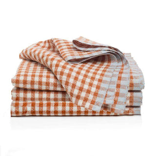 Two - Tone Gingham Kitchen Towels Cognac & Blue - Iris & Stout