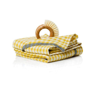 Two - Tone Gingham Kitchen Towels Dijon & Grey - Iris & Stout
