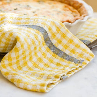 Two - Tone Gingham Kitchen Towels Dijon & Grey - Iris & Stout