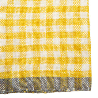 Two - Tone Gingham Kitchen Towels Dijon & Grey - Iris & Stout