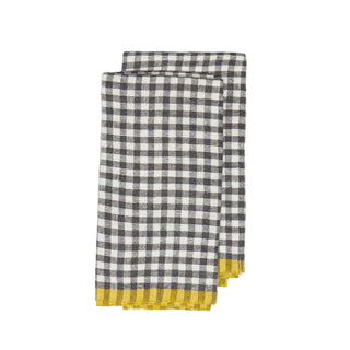 Two - Tone Gingham Kitchen Towels Grey & Dijon - Iris & Stout
