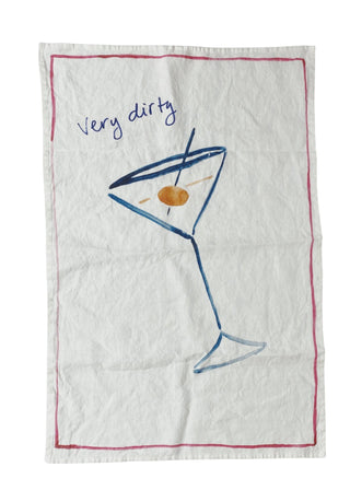 Very Dirty Martini Linen Teatowel - Iris & Stout